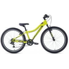 Подростковый велосипед FORWARD Twister 24 1.2 2021, зеленый/фиолетовый, рама 12"
